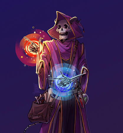 Skeleton Psychic Wizard Commission